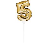 Creative Convertting-Number 8C331861 - Globo de aluminio pequeño autoinflable, 23 x 9 cm, número 5, color dorado