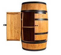 Creative Cooper Barril de Vino de pie con Puerta, Armario para Alcohol, botellero, estantería de Madera, Barril de Madera, Mueble de Barril para Vino, estantería para Vino, 80 cm de Alto (Roble)