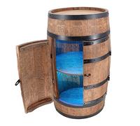 Creative Cooper Botellero de Madera con Puerta con LED RGB- Armario con Alcohol, Madera - Barril de Madera - Muebles de Barril - Soporte para Vino - Barril de Vino - Barril con Puerta - 80cm (wenge)