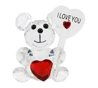 Creative Crystal Bear - Valentine's Day Gift | Living Room Interior Decoration | White Crystal Figurine | Small Bear Statue For Home Office Shelf Table Decor, Romantic Present