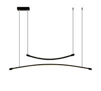 Creative Curved Long Hanging Lamp with Acrylic Shade, LED Pendant Light, Metal Linear Dining Room Chandeliers, Living Room Decorative Lighting Ceiling Suspension Lamps