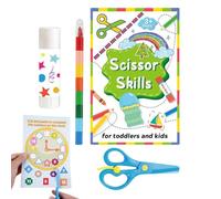 Creative Cutting Book Fine Motor Skill Activity Guide, 15 x 23 cm Practice Pages with Safe Scissor Exercises, Paper Craft Learning Workbook, Educational Play Design for Preschool Home Study Use