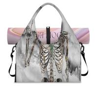 Creative Day of The Dead - Bolsa de deporte con compartimento para zapatos, mármol muerto, fin de semana, bolsa de equipaje para gimnasio, yoga, viajes, color, L, Bolsa de viaje