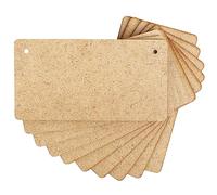 Creative Deco 10 x Carteles Madera Placa MDF Decorativa | 150 x 80 mm | Bordes Redondeados | para Colgar | Ideal para Decorar, Barnizar, Pintar y Decoupage