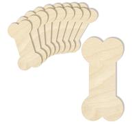 Creative Deco 10 x Formas Grandes de Huesos para Perro | Recortes de Madera Contrachapada | 15 x 7,5 cm | sin Pintar | Perfecto para Manualidades, Bricolaje, Pintar, Decorar, Regalar y Decoupage