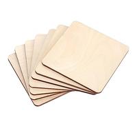 Creative Deco 10 x Posavasos Cuadrados de Madera para Decorar | 10 x 10 cm | Formas Etiquetas de Contrachapado sin Pintar | Perfecto para Decoración Decoupage | Moderno Tarjetas para Regalos