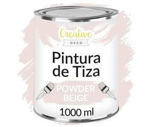 Creative DECO 1L Beige Polvo Pintura a la Tiza para Muebles sin Lijar Chalk Paint | Pintura Madera Mate y Lavable | Renovación, Decoración, Manualidades | Posible Efecto de Barrido y Gradiente