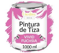 Creative DECO 1L Fucsia Intenso Pintura a la Tiza para Muebles sin Lijar Chalk Paint | Pintura Madera Mate y Lavable | Renovación, Decoración, Manualidades | Posible Efecto de Barrido y Gradiente