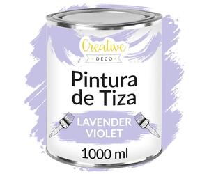 Creative DECO 1L Violeta Lavanda Pintura a la Tiza para Muebles sin Lijar Chalk Paint | Pintura Madera Mate y Lavable | Renovación, Decoración, Manualidades | Posible Efecto de Barrido y Gradiente
