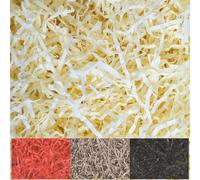 Creative Deco 200g Papel Triturado Amarillo Crema Kraft | Reemplazo de Lana de Madera | Relleno Material de Embalaje para Cesta, Caja, Paquete, Navidad, Regalo | Viene en Embalaje Azul