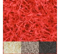 Creative Deco 200g Rojo Papel Triturado Kraft | Reemplazo de Lana de Madera | Relleno Material de Embalaje para Cesta, Caja, Paquete, Navidad, Regalo | Viene en Embalaje Azul