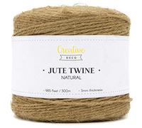 Creative DECO 300 m Cuerda de Yute 3mm Cordel Manualidades | Hilo Cordón Rollo Grande Marrón Natural Gruesa Fuerte, Embalaje, Decoración, Floristería, Artesanía y Bricolaje