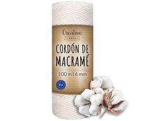 Creative Deco 6mm x 100m Cuerda Macramé Hilo Algodón Blanca