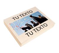 Creative DECO A4 Caja Madera con Tapa Personalizada con Texto y Foto | 34 x 25,3 x 5,3 cm | Pascua, Documentos Decoración Papeles Cartas Almacenaje Decoupage Herramientas Objetos de Valor Juguetes