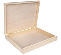 Creative DECO A4 Caja Madera para Decorar con Tapa Pascua | 34 x 25,3 x 5,3 cm | Documentos Decoración Papeles Cartas Almacenaje Decoupage Herramientas Objetos de Valor Juguetes