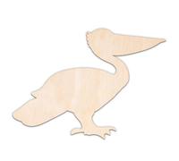 Creative Deco Animales de Madera Contrachapada o MDF Personalizados | Pelícano | Tamaño 5-100 cm | Contrachapado 3mm | Decoración Habitación Infantil | Formas Recortes por Láser, Decoupage Pintar