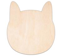 Creative Deco Animales de Madera Contrachapada Personalizados | Cabeza de Gato | Tamaño 5-100cm | Contrachapado 3mm | Decoración Habitación Infantil | Formas Recortes Cortados con Láser, Decoupage