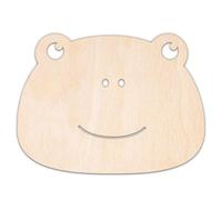 Creative Deco Animales de Madera Contrachapada Personalizados | Cara de Rana | Tamaño 5-100cm | Contrachapado 3mm | Decoración Habitación Infantil | Formas Recortes Cortados con Láser, Decoupage