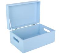 Creative DECO Azul Grande Caja Madera Decorativa Almacenaje | Con Tapa y Asas | 30 x 20 x 14 cm (+/-1cm) | Cofre Decorar Regalo Decoupage | Juguetes, Documentos, Objetos de Valor, Herramientas