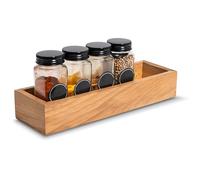 Creative DECO Bandeja Decorativa de Almacenaje de Madera | 28 x 9 x 5 cm | Caja Cesta Cajita Organizadora | Madera de Haya | Organizador para Objetos de Pequeños Especias Frascos Cajones Cocina Baño