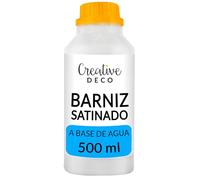 Creative DECO Barniz Manualidades para Pintura Acrílica Satinado 500ml | Acabado de Superficies a Base de Agua | Duradero e Incoloro | Interiores y Exteriores | Artesanías Cuadros Lienzos Artísticos