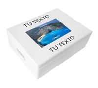 Creative DECO Blanca Caja con tu Foto y Texto Personalizado - Idea de Regalo Personalizada | Cajas Madera de Recuerdos Personalizadas | Para Mujeres Hombres y Parejas | Personalizados