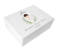Creative DECO Blanca Caja Regalo Personalizada Primera Comunión de Memoria