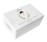 Creative DECO Blanca Caja Regalo Personalizada Primera Comunión para Niños