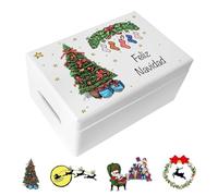 Creative DECO Blanca Caja Regalo Personalizado para Navidad | Regalo Original de Madera | Texto Personalizada Deseado Idea de Regalos Navideños | Para Mujeres, Hombres y Parejas Navidades