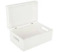 Creative DECO Blanco Grande Caja Madera Decorativa Almacenaje | 30x20x14cm