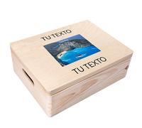 Creative Deco Caja con tu Foto y Texto Personalizado - Idea de Regalo Personalizada | Cajas Madera de Recuerdos Personalizadas | Para Mujeres Hombres y Parejas | Personalizados para Cumpleaños Fiestas