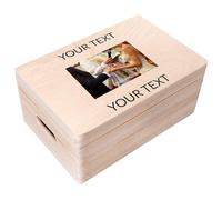 Creative Deco Caja con tu Foto y Texto Personalizado - Idea de Regalo Personalizada | Cajas Madera de Recuerdos Personalizadas | Para Mujeres Hombres y Parejas | Personalizados para Cumpleaños Fiestas