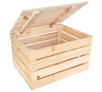 Creative DECO Caja de Madera con Tapa Grande | 50 x 40 x 30 cm