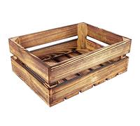 Creative DECO Caja de Madera Flameada | 40 x 30 x 15 cm | Efecto Quemado