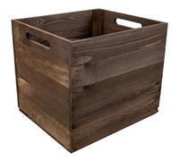 Creative DECO Caja de Madera Natural Compatible con Estantes Kallax Marrón