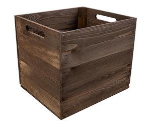 Creative DECO Caja de Madera Natural Compatible con Estantes Kallax Marrón