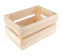 Creative DECO Caja de Madera Natural Decorativa | 30 x 20 x 15 cm