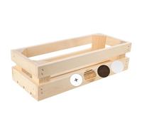 Creative DECO Caja de Madera Natural Decorativa | 34 x 14 x 9 cm
