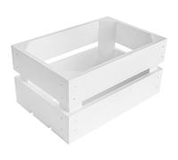 Creative DECO Caja de Madera Natural Decorativa Blanca | 30 x 20 x 15 cm