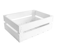 Creative DECO Caja de Madera Natural Decorativa Blanca | 40 x 30 x 15 cm | Cesta de Madera Ideal para Almacenaje Regalo Fruta Decoración Bricolaje Manualidades | Documentos Juguetes Herramientas