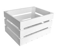 Creative DECO Caja de Madera Natural Decorativa Blanca | 40 x 30 x 23 cm