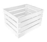 Creative DECO Caja de Madera Natural Decorativa Blanca | 50 x 40 x 30 cm
