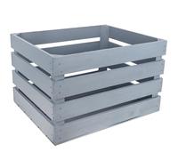 Creative DECO Caja de Madera Natural Decorativa Gris | 50 x 40 x 30 cm