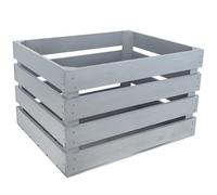 Creative DECO Caja de Madera Natural Decorativa Gris | 50 x 40 x 30 cm | Cesta de Madera Ideal para Almacenaje Regalo Decoración Bricolaje Manualidades | Documentos Juguetes Herramientas