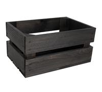 Creative DECO Caja de Madera Natural Decorativa Negra | 30 x 20 x 15 cm | Cesta de Madera Ideal para Almacenaje Regalo Decoración Bricolaje Manualidades | Documentos Juguetes Herramientas