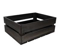 Creative DECO Caja de Madera Natural Decorativa Negra | 40 x 30 x 15 cm | Cesta de Madera Ideal para Almacenaje Regalo Decoración Bricolaje Manualidades | Documentos Juguetes Herramientas