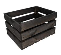 Creative DECO Caja de Madera Natural Decorativa Negra | 40 x 30 x 23 cm