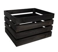 Creative DECO Caja de Madera Natural Decorativa Negra | 50 x 40 x 30 cm