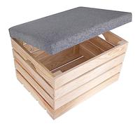 Creative DECO Caja de Madera Tapizada con Asiento | 50 x 40 x 35 cm