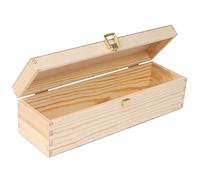 Creative DECO Caja Madera Vino para Decorar Pascua | 1 Botella | 35,1 x 11 x 9,8 cm | con Tapa y Bisagra | Perfecta para Regalo Decoupage Decoración Almacenamiento Manualidades